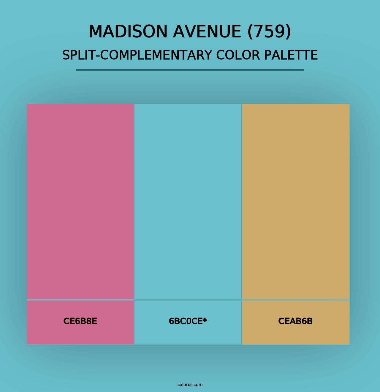 Madison Avenue (759) - Split-Complementary Color Palette