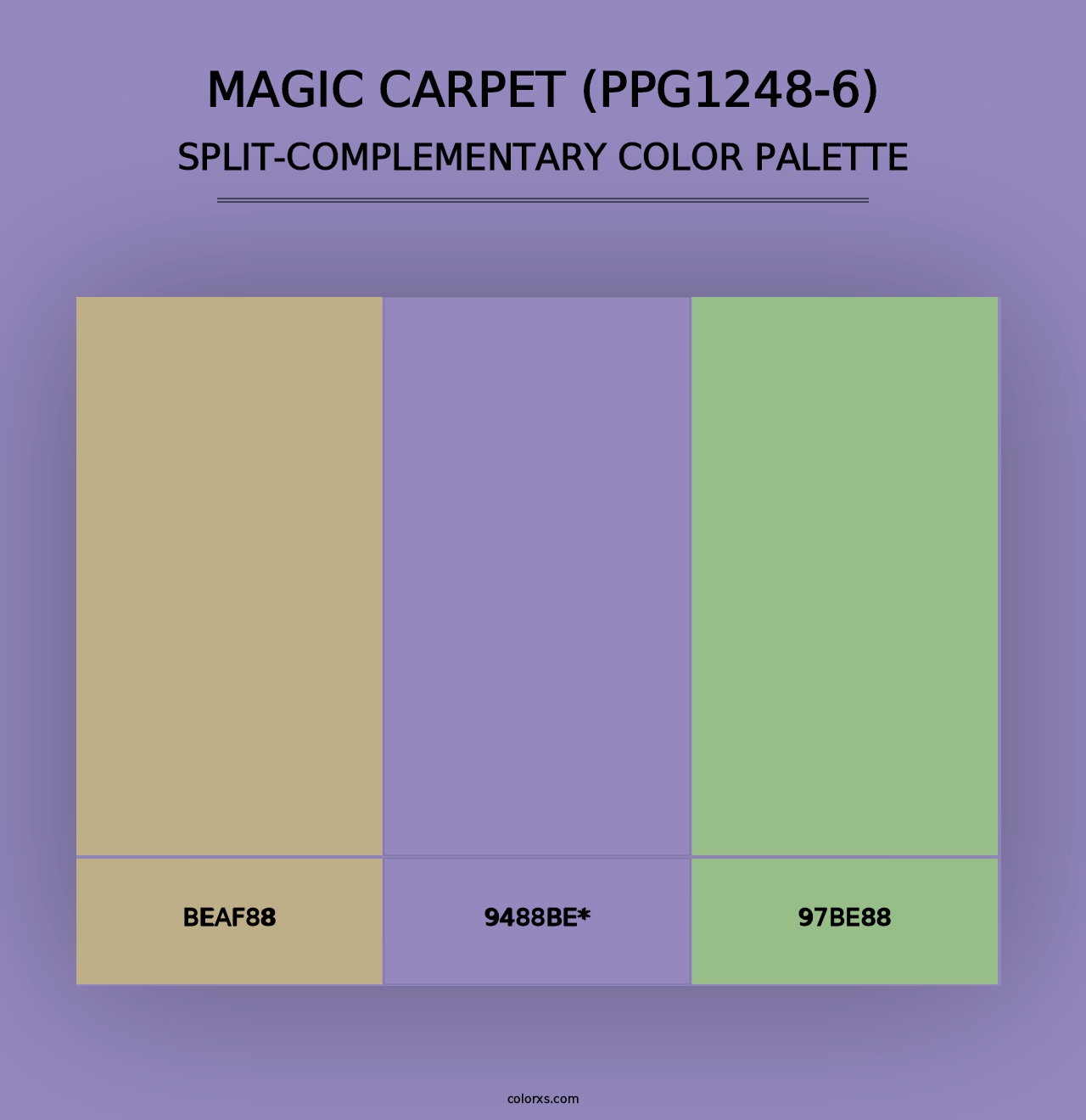 Magic Carpet (PPG1248-6) - Split-Complementary Color Palette