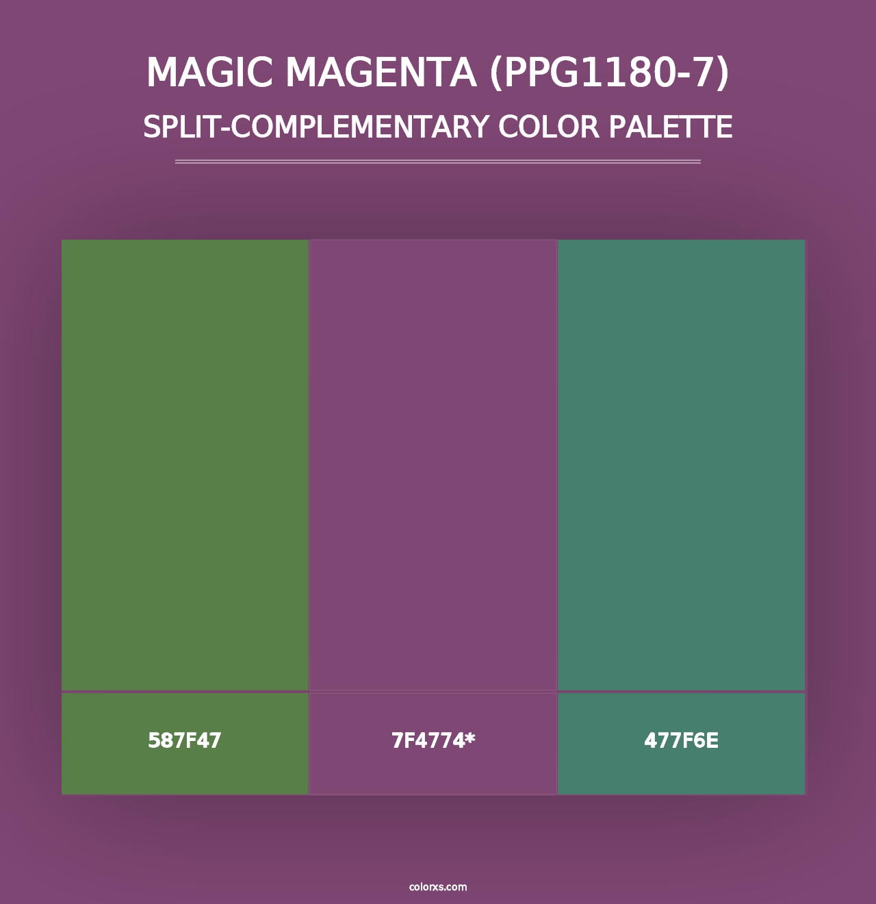 Magic Magenta (PPG1180-7) - Split-Complementary Color Palette