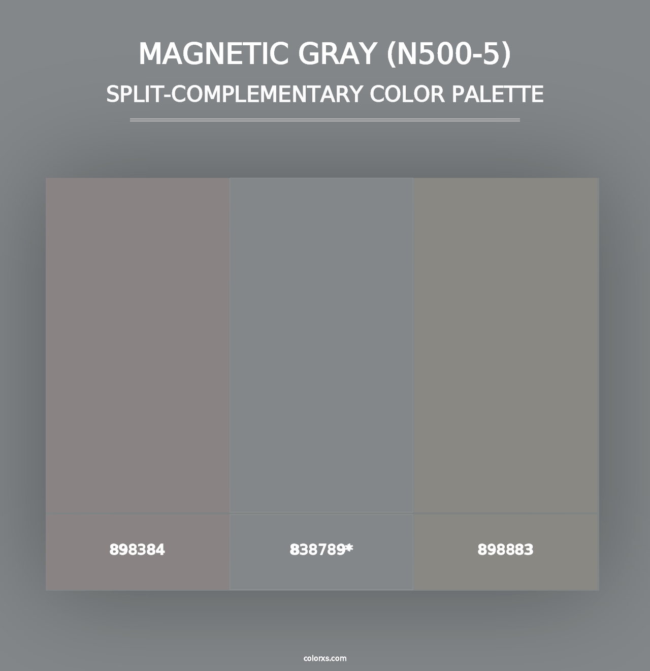 Magnetic Gray (N500-5) - Split-Complementary Color Palette