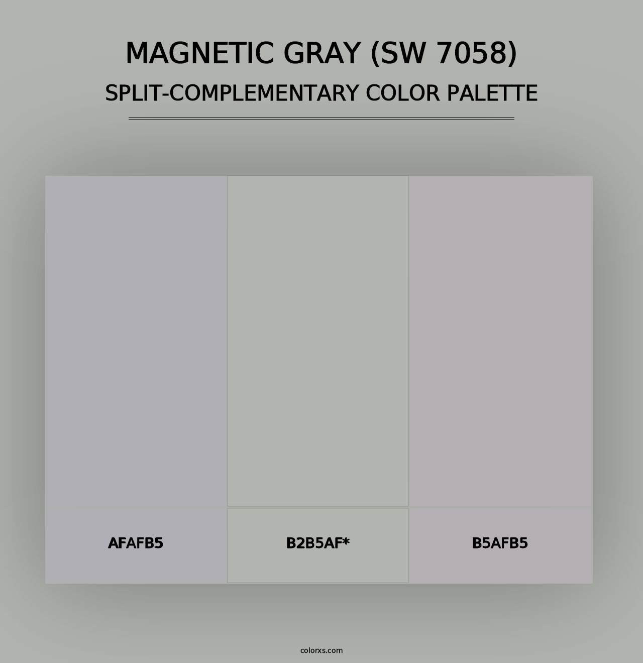 Magnetic Gray (SW 7058) - Split-Complementary Color Palette