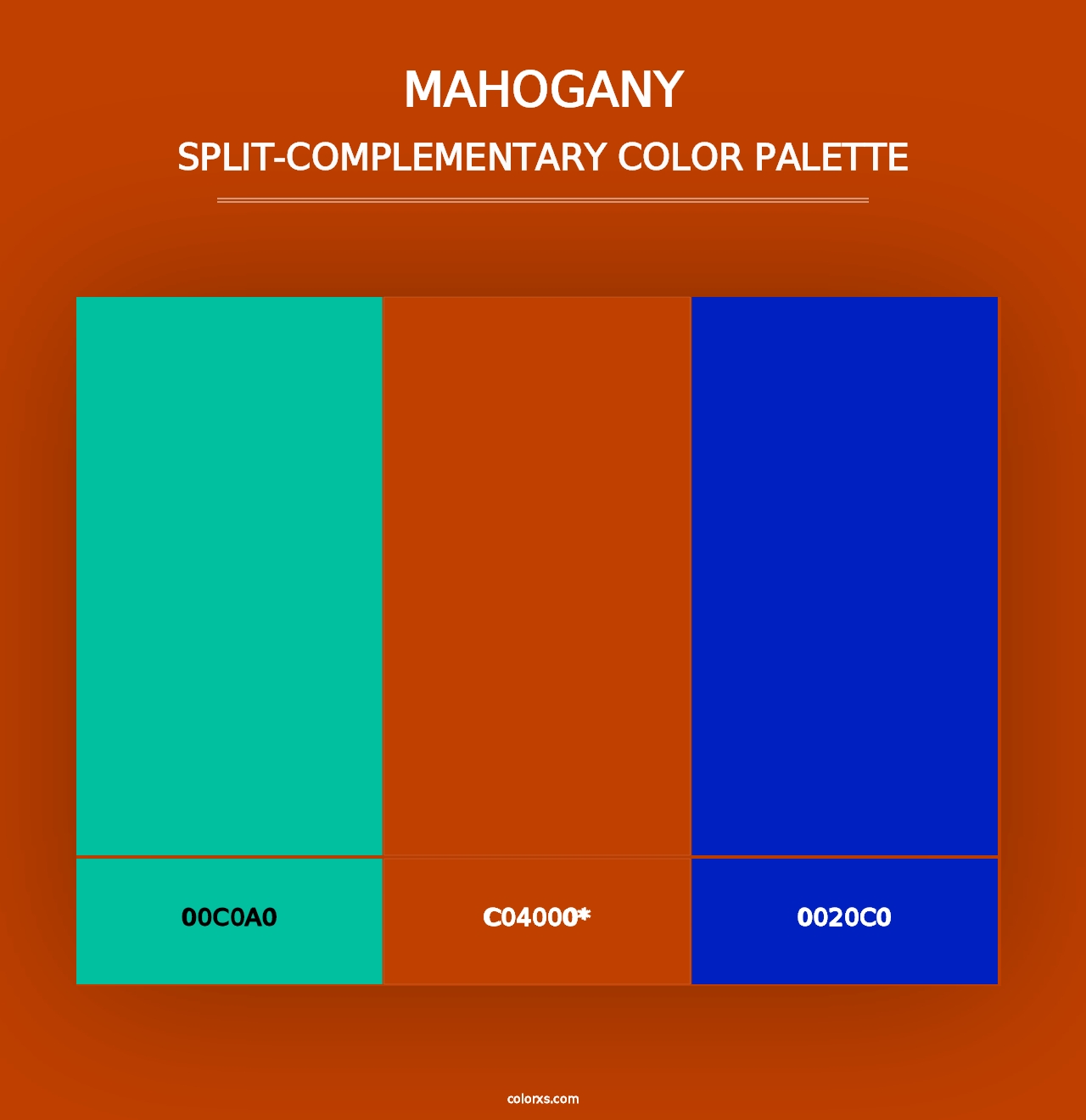 Mahogany - Split-Complementary Color Palette