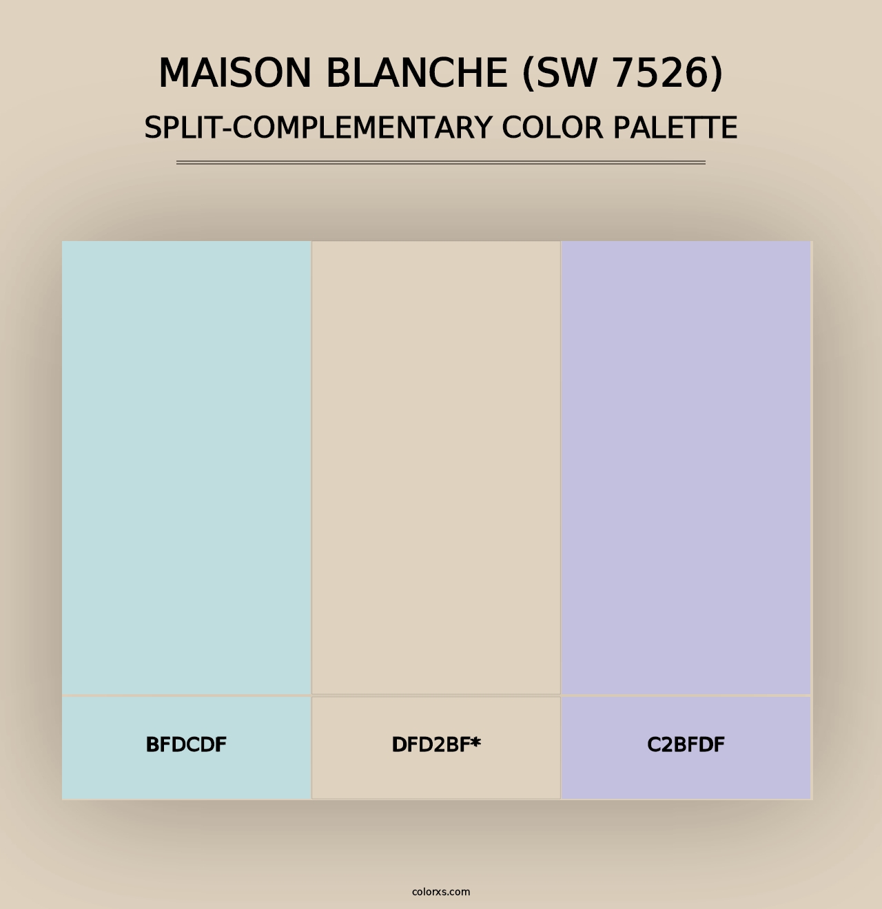 Maison Blanche (SW 7526) - Split-Complementary Color Palette