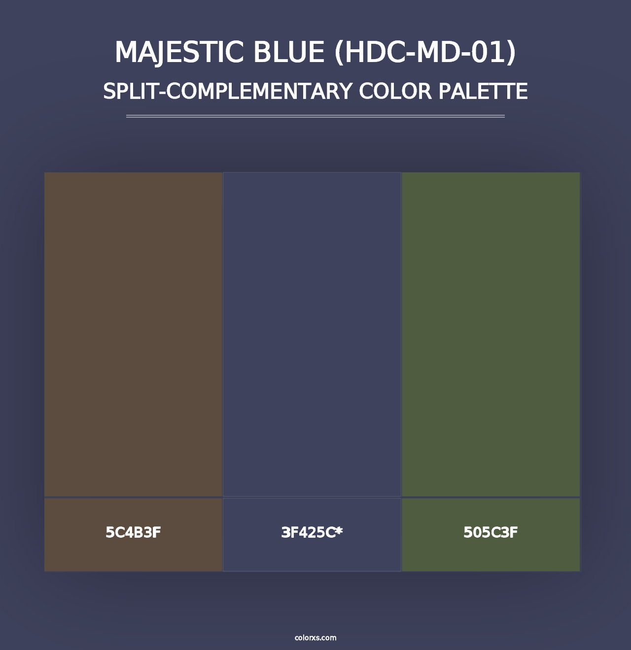 Majestic Blue (HDC-MD-01) - Split-Complementary Color Palette