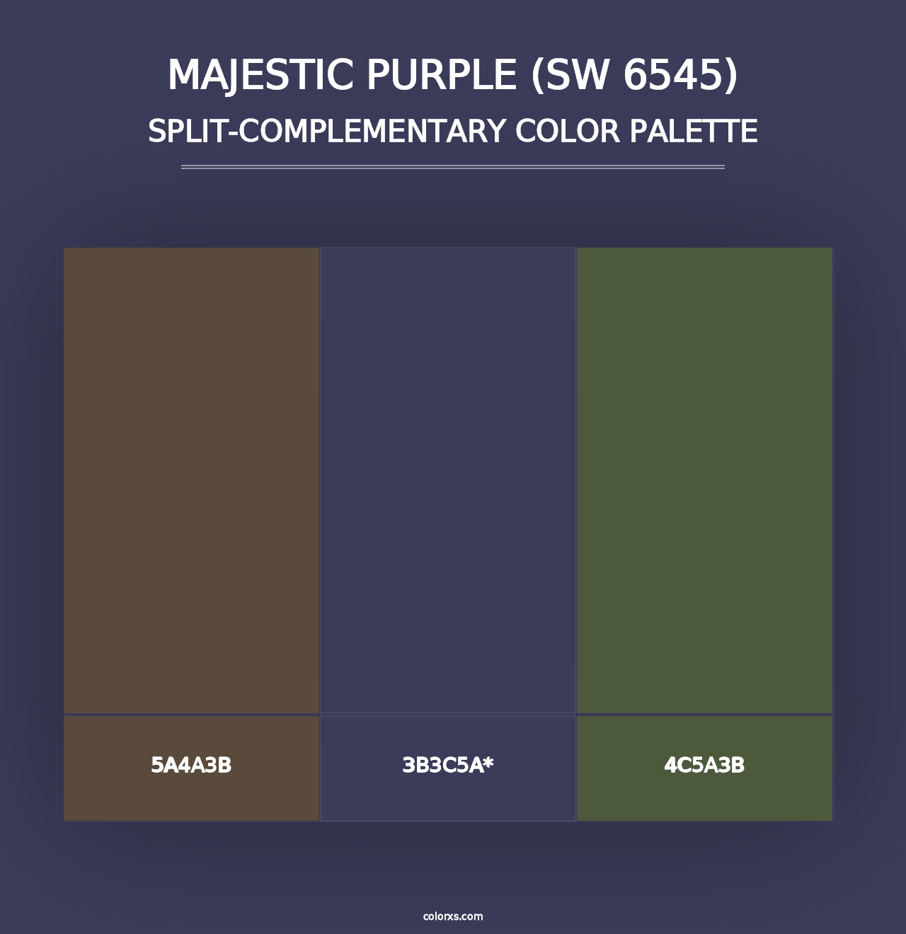 Majestic Purple (SW 6545) - Split-Complementary Color Palette