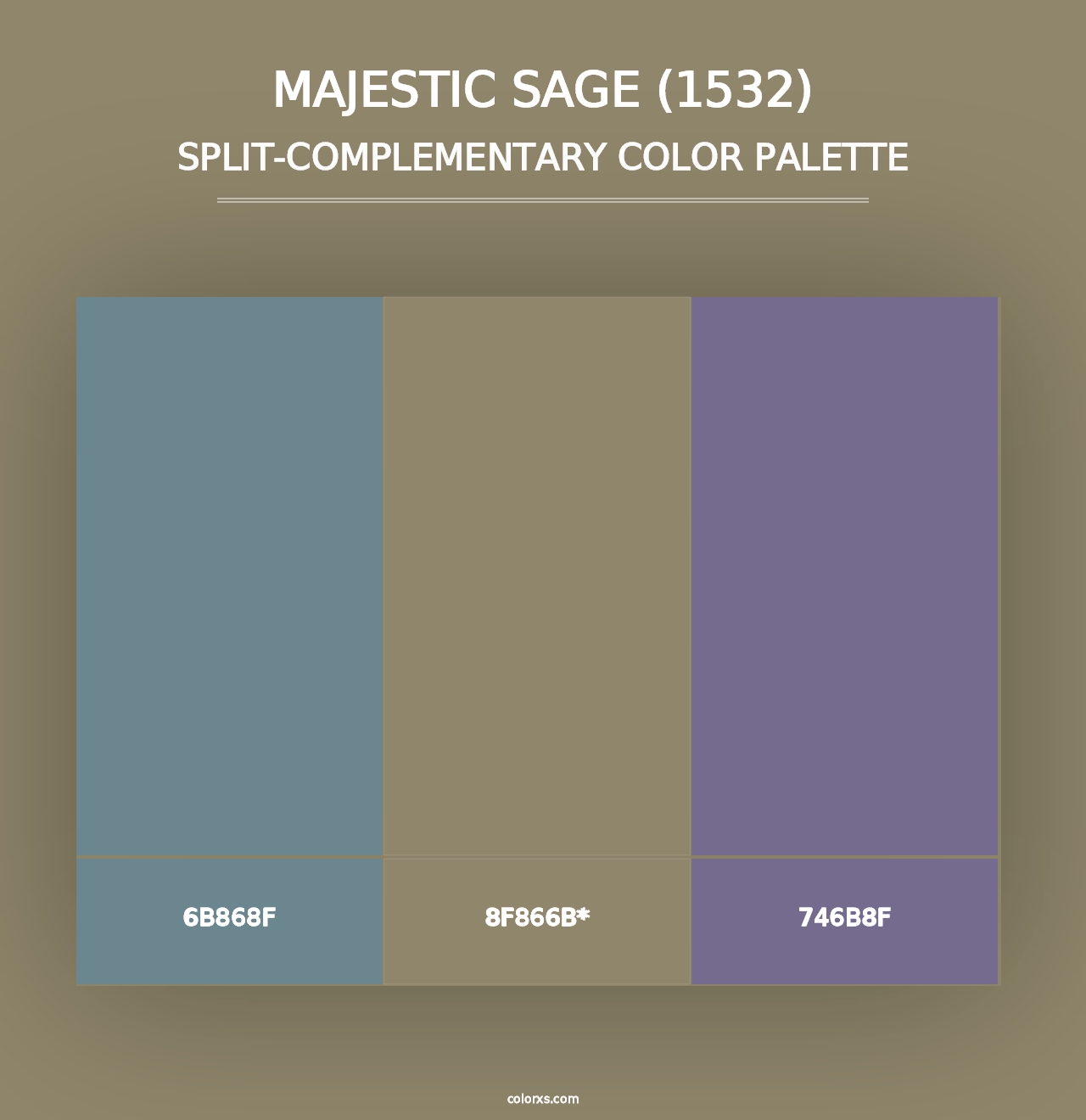 Majestic Sage (1532) - Split-Complementary Color Palette