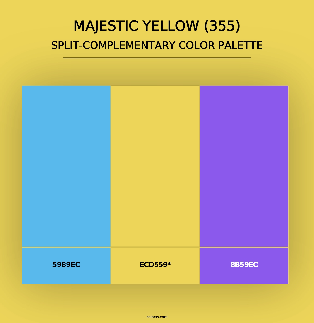 Majestic Yellow (355) - Split-Complementary Color Palette