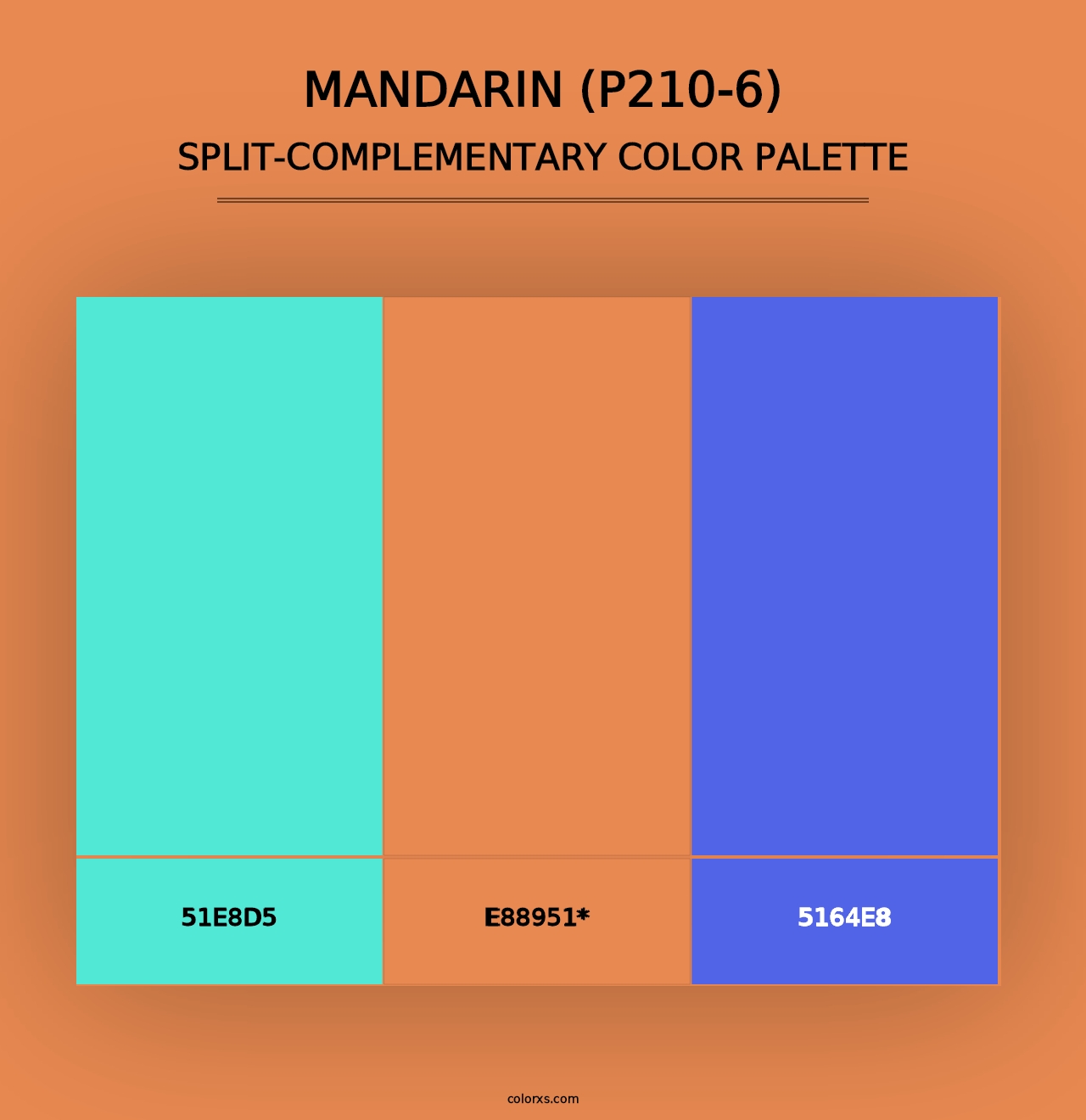 Mandarin (P210-6) - Split-Complementary Color Palette