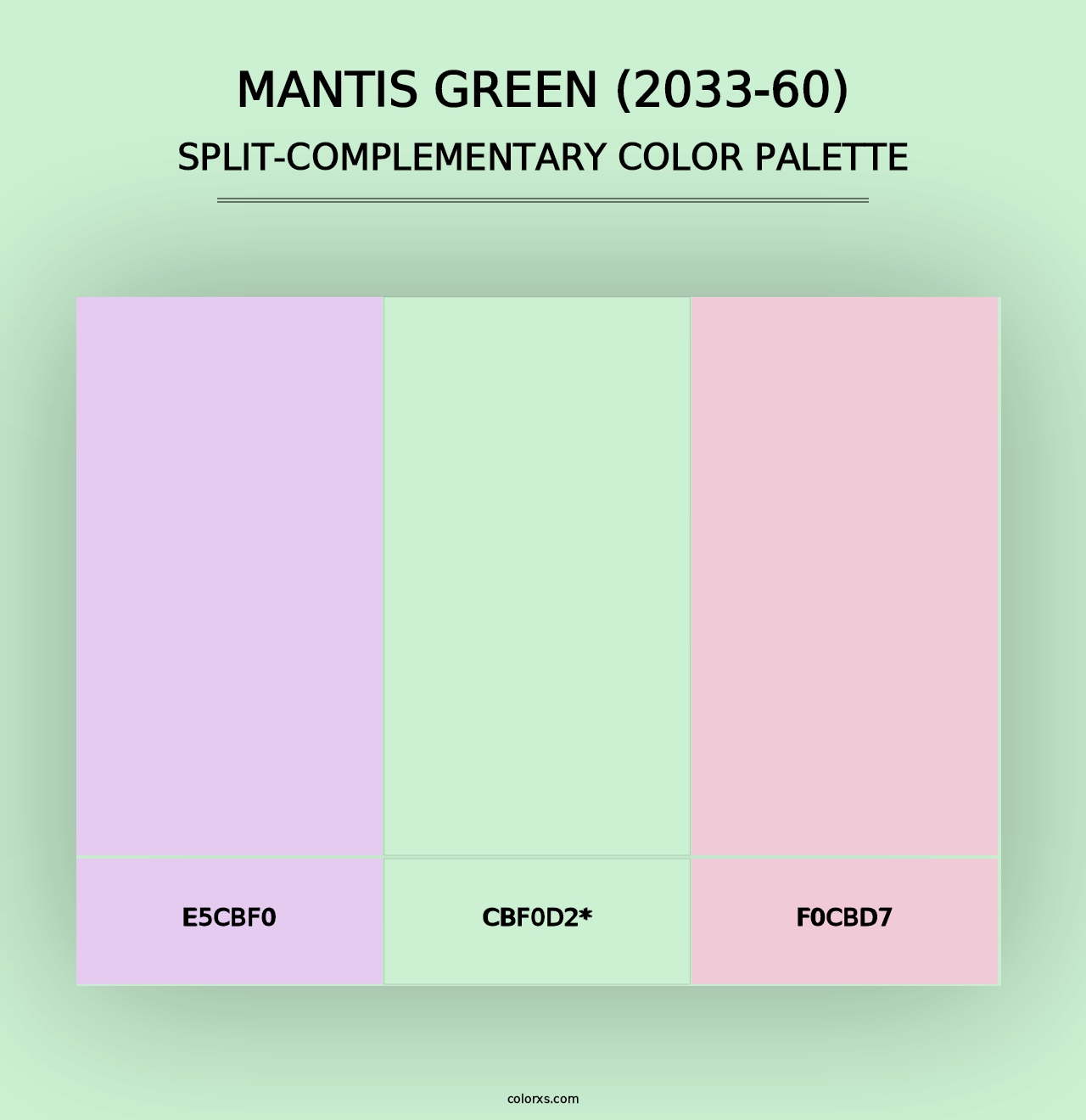 Mantis Green (2033-60) - Split-Complementary Color Palette