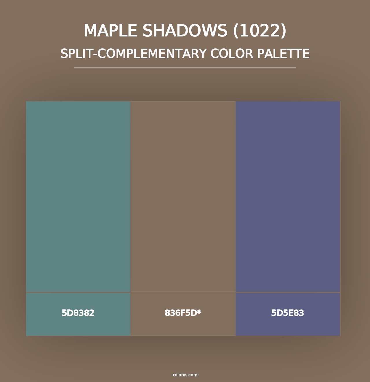 Maple Shadows (1022) - Split-Complementary Color Palette