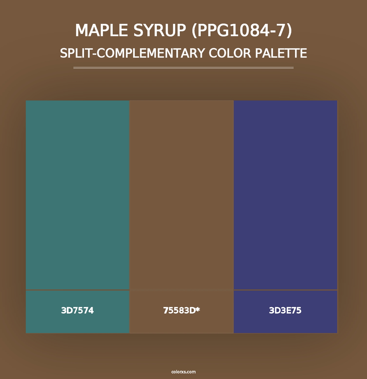 Maple Syrup (PPG1084-7) - Split-Complementary Color Palette