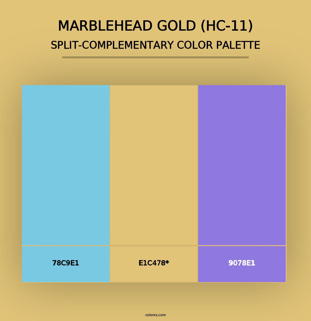 Marblehead Gold (HC-11) - Split-Complementary Color Palette