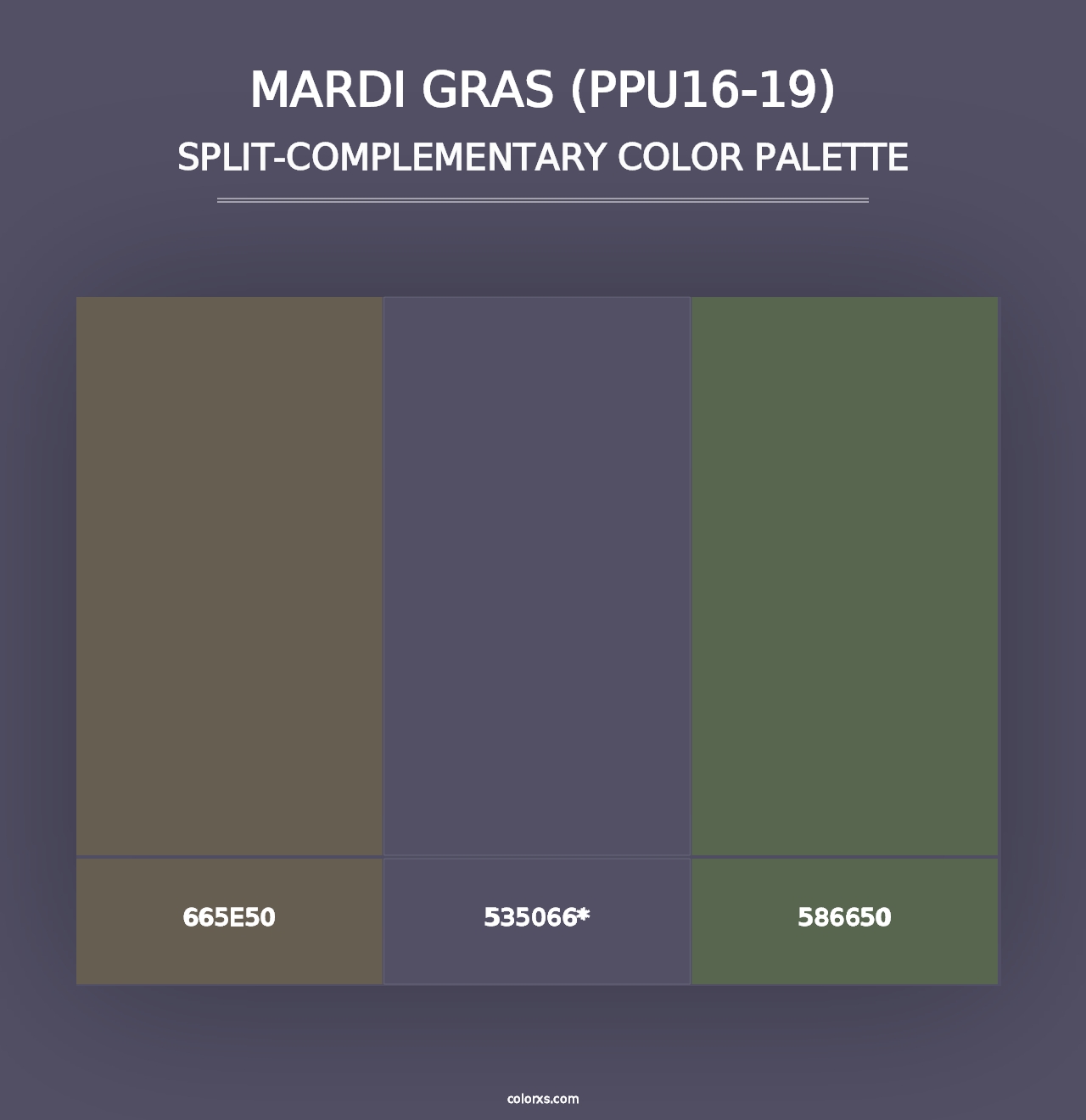 Mardi Gras (PPU16-19) - Split-Complementary Color Palette