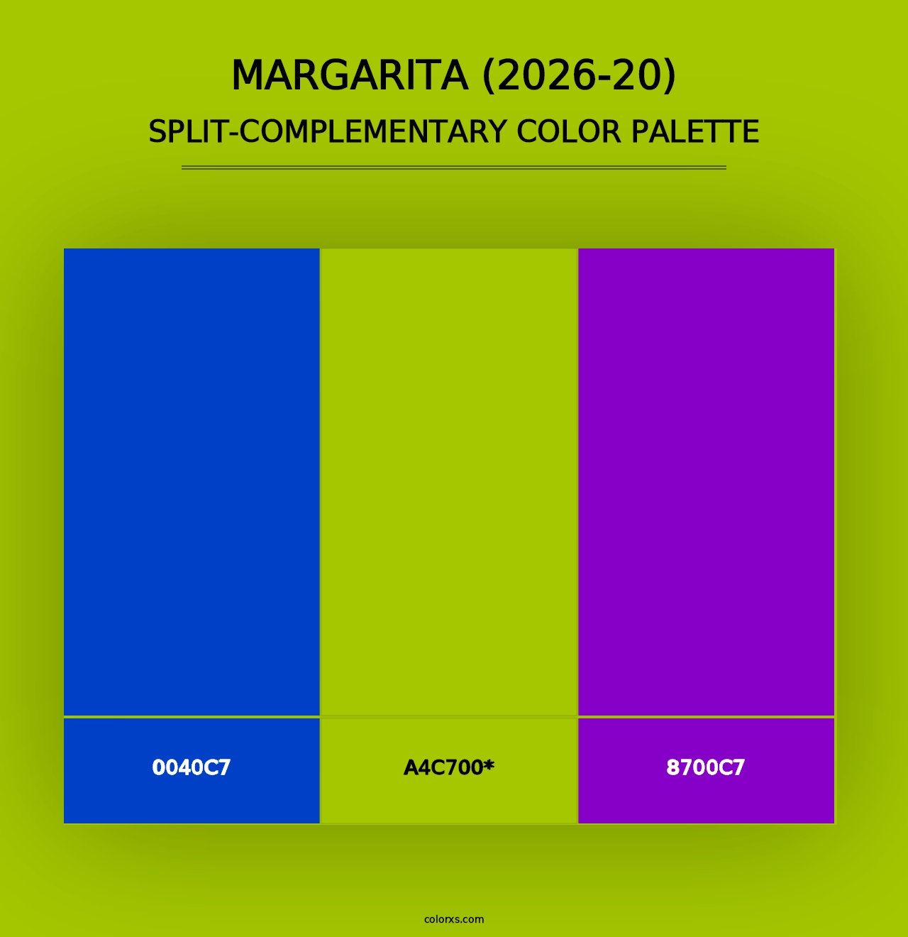 Margarita (2026-20) - Split-Complementary Color Palette