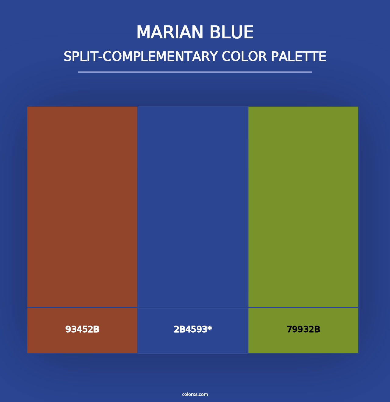 Marian Blue - Split-Complementary Color Palette