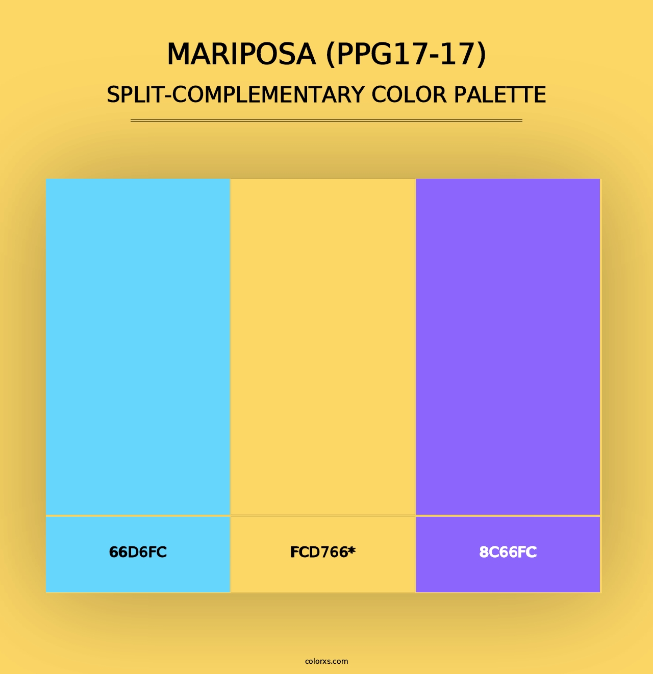 Mariposa (PPG17-17) - Split-Complementary Color Palette