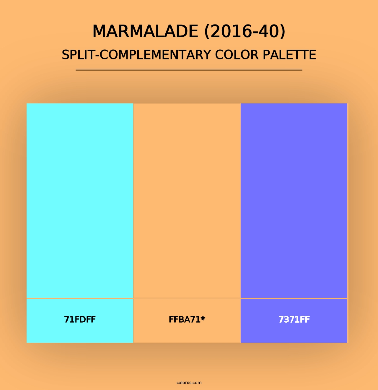 Marmalade (2016-40) - Split-Complementary Color Palette