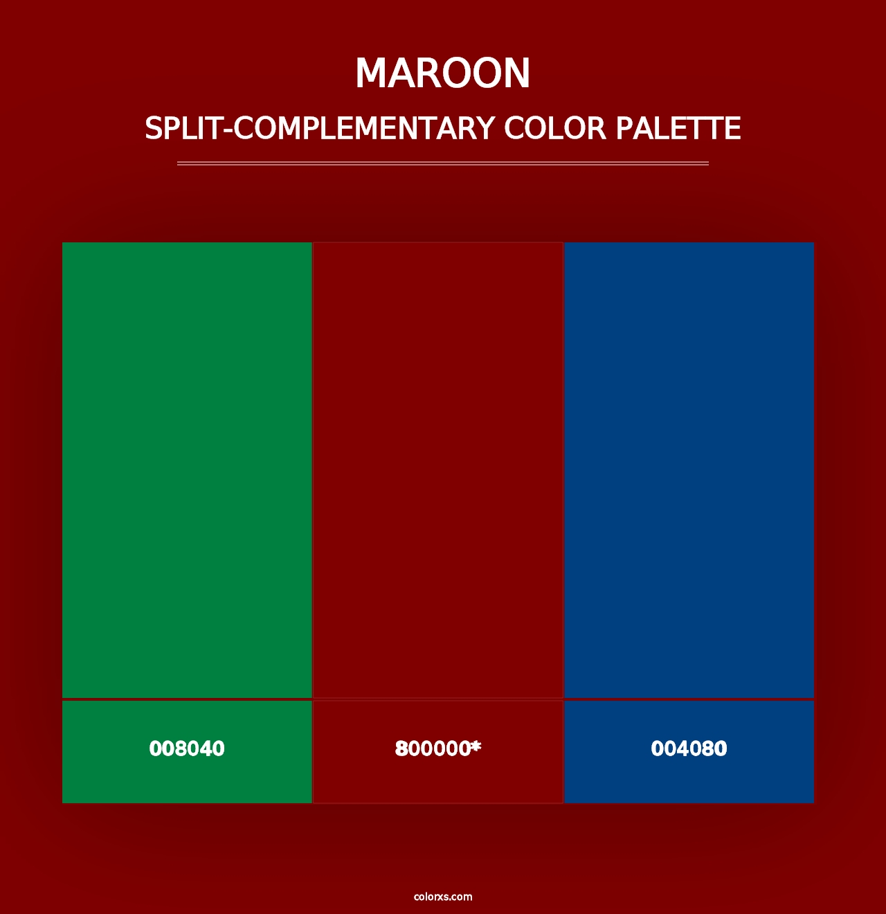 Maroon - Split-Complementary Color Palette