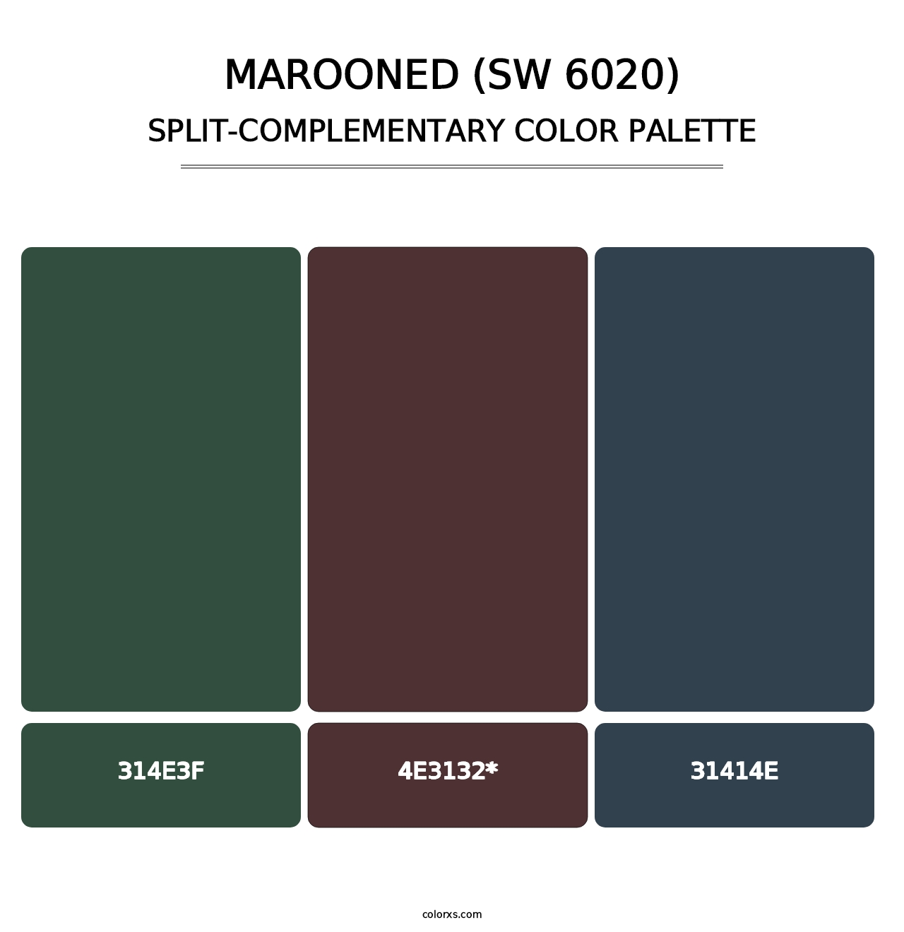 Marooned (SW 6020) - Split-Complementary Color Palette