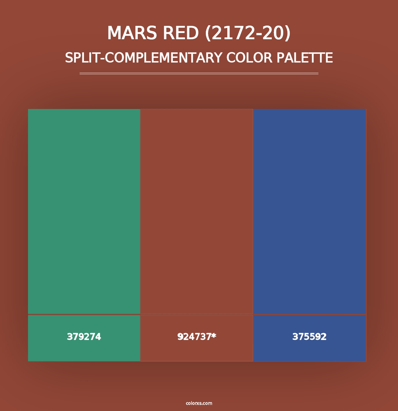 Mars Red (2172-20) - Split-Complementary Color Palette