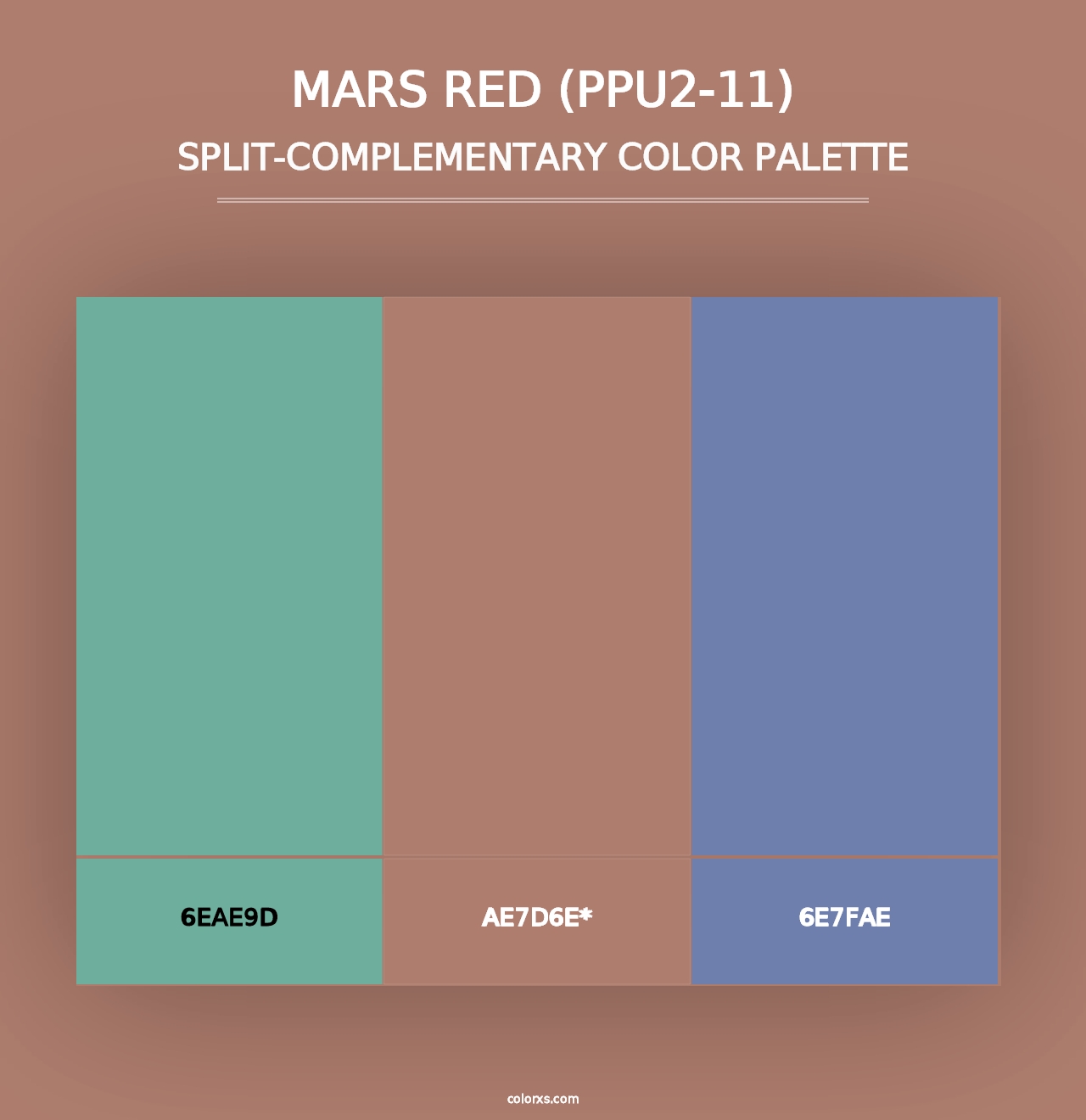 Mars Red (PPU2-11) - Split-Complementary Color Palette