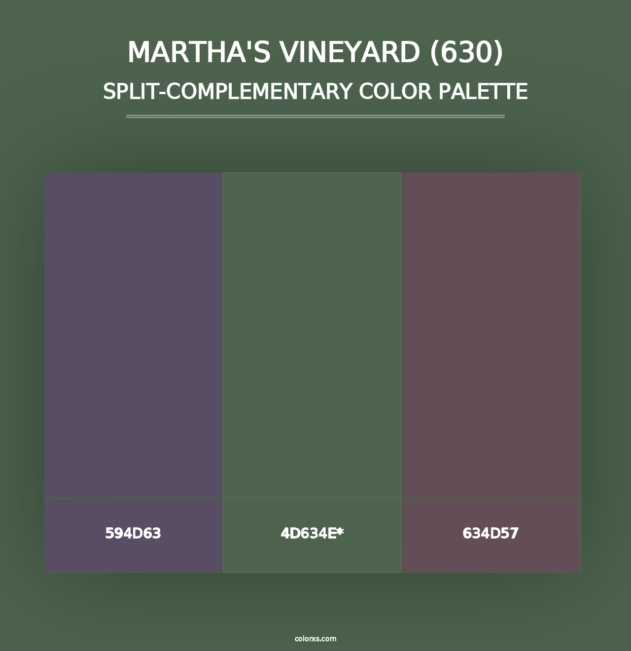 Martha's Vineyard (630) - Split-Complementary Color Palette