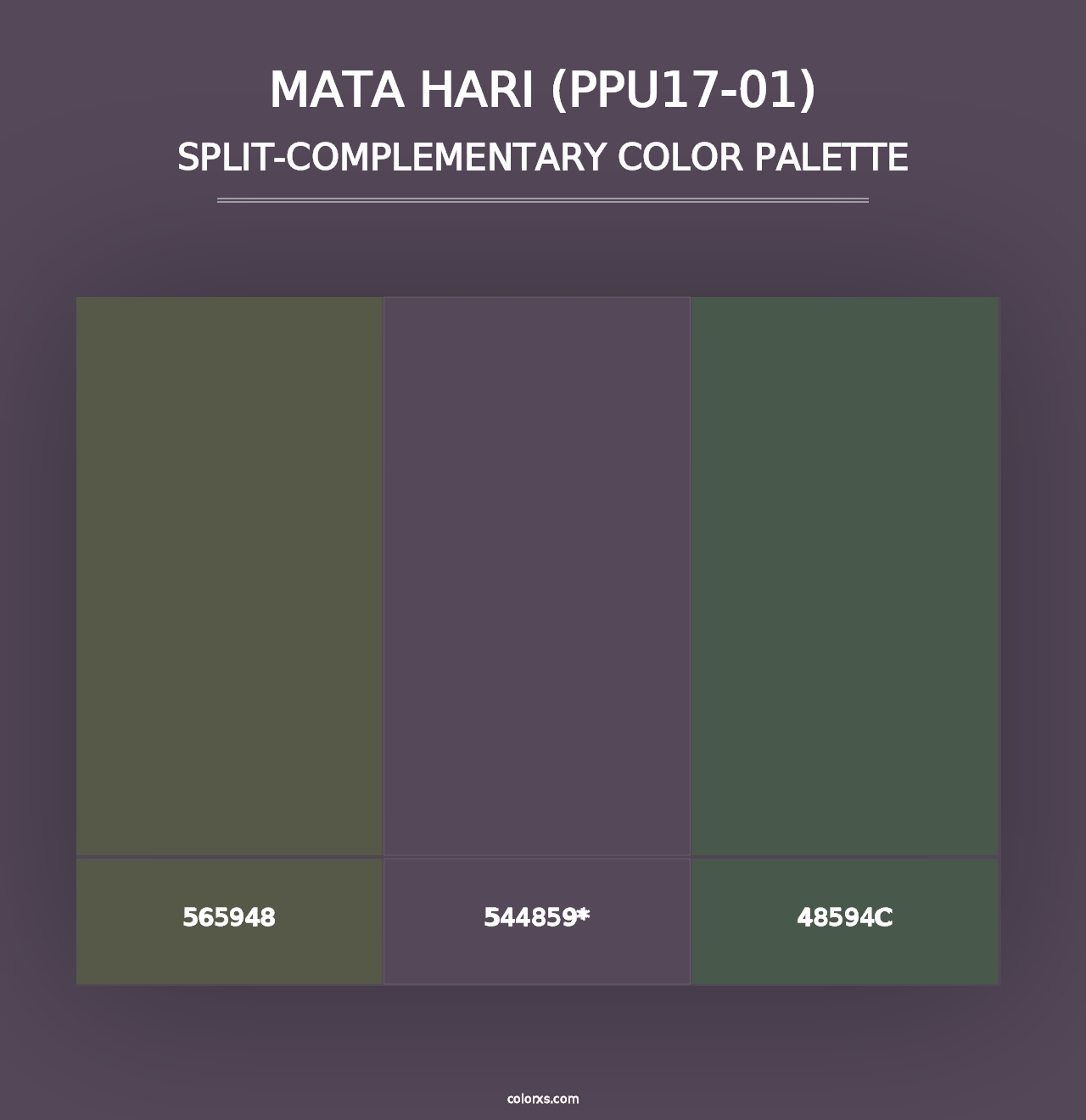 Mata Hari (PPU17-01) - Split-Complementary Color Palette