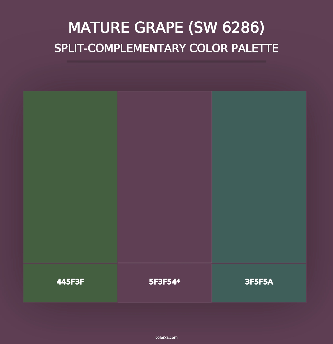 Mature Grape (SW 6286) - Split-Complementary Color Palette