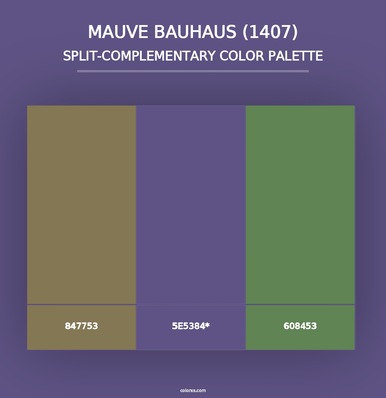 Mauve Bauhaus (1407) - Split-Complementary Color Palette