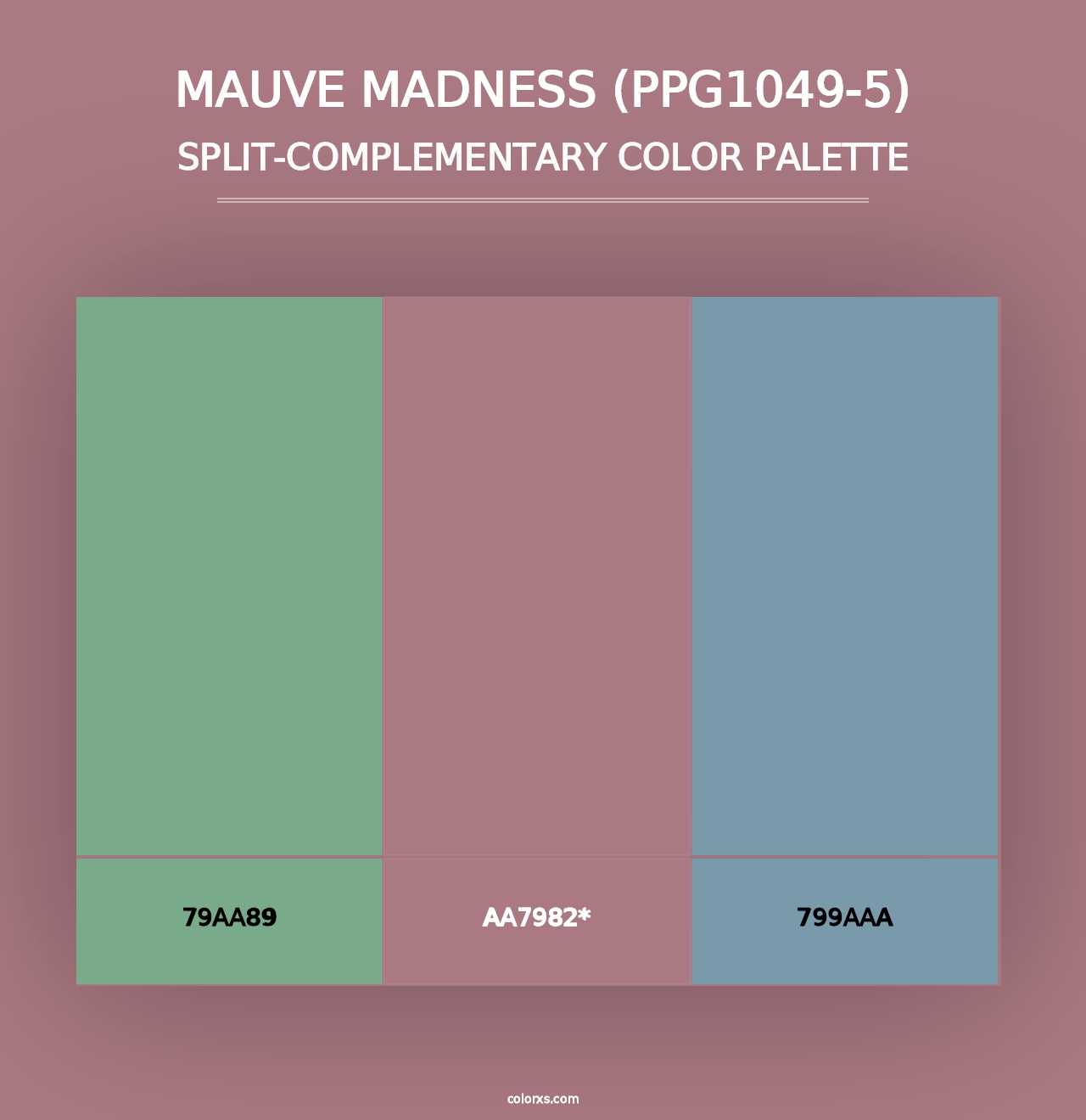 Mauve Madness (PPG1049-5) - Split-Complementary Color Palette