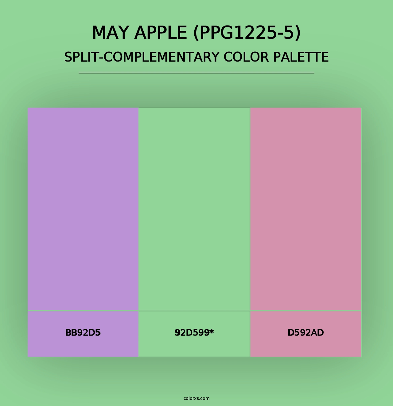 May Apple (PPG1225-5) - Split-Complementary Color Palette