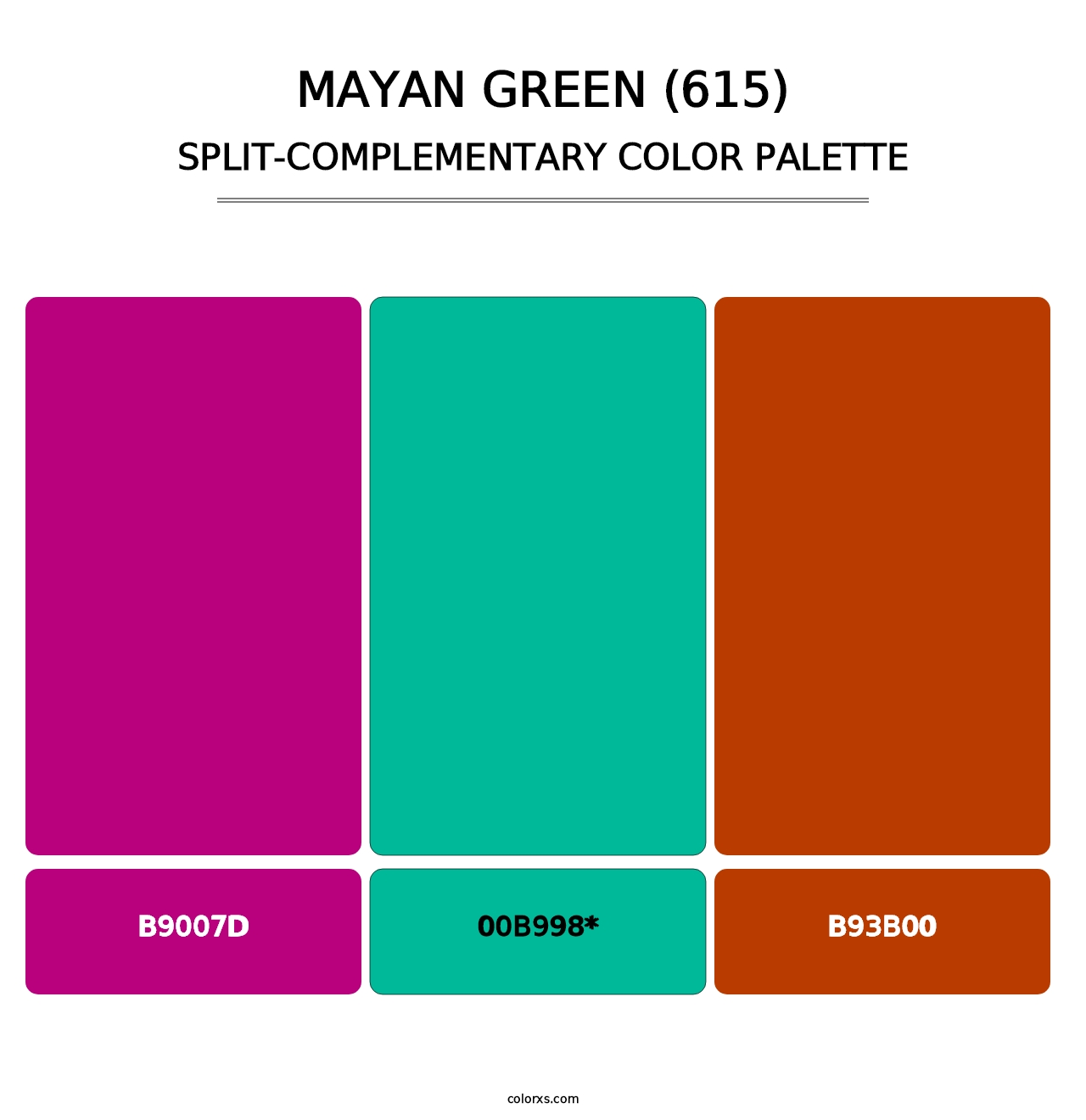 Mayan Green (615) - Split-Complementary Color Palette