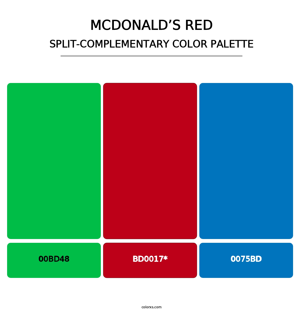 McDonald’s Red - Split-Complementary Color Palette