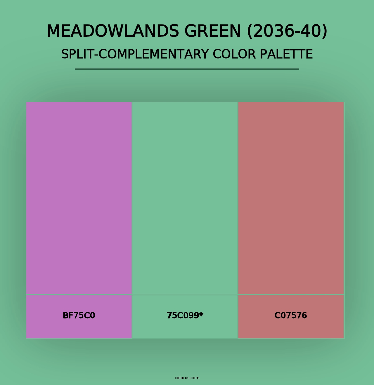 Meadowlands Green (2036-40) - Split-Complementary Color Palette