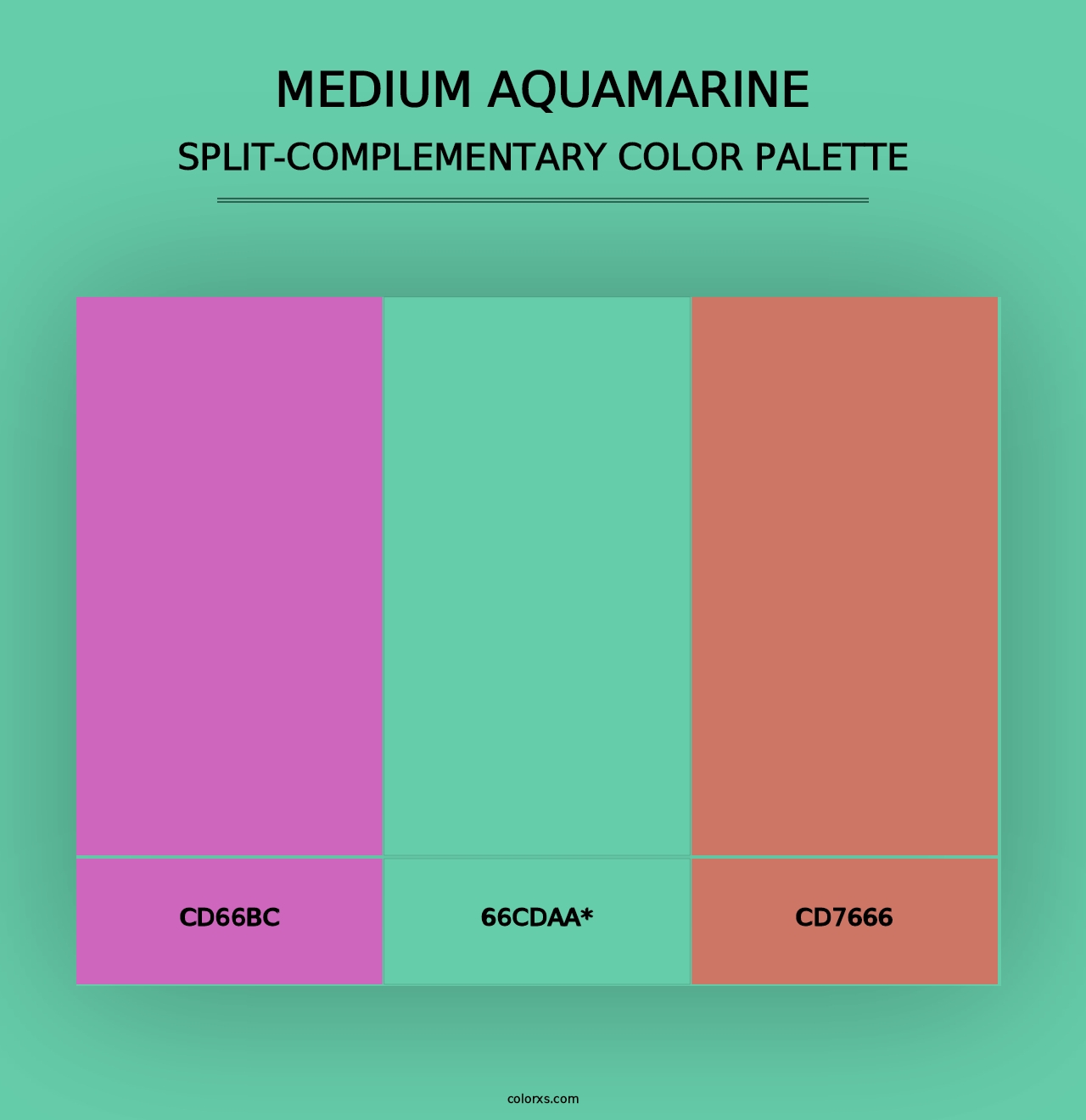 Medium Aquamarine - Split-Complementary Color Palette