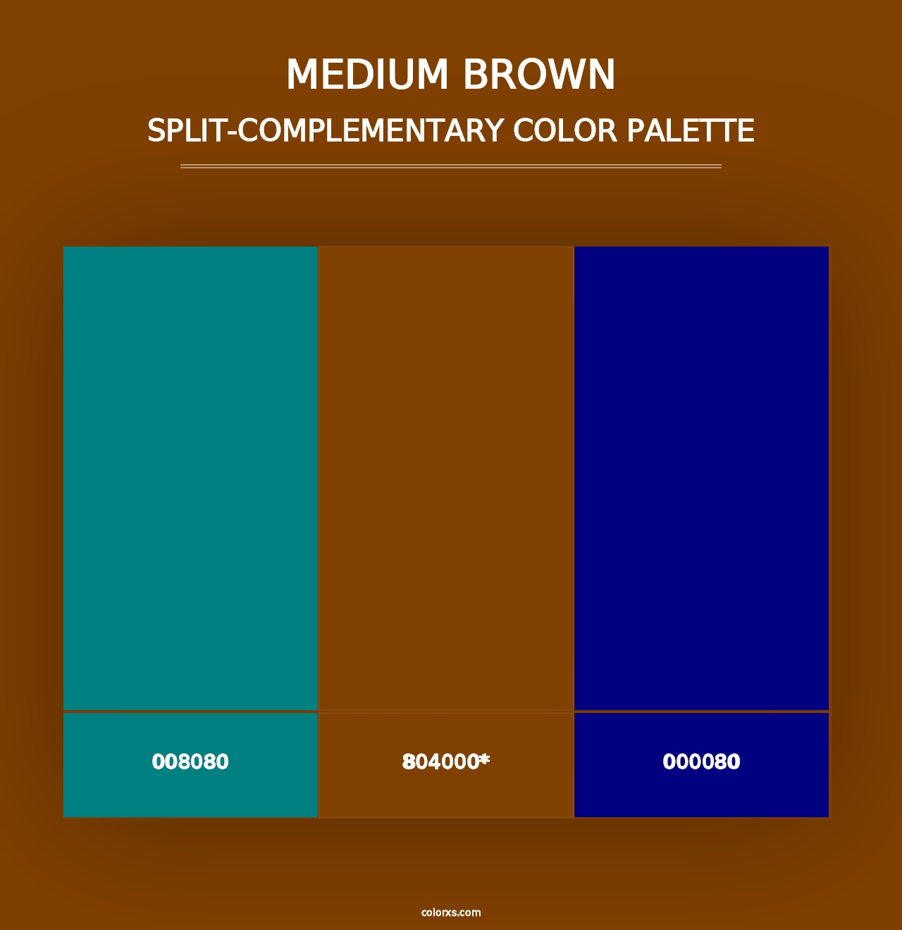 Medium Brown - Split-Complementary Color Palette