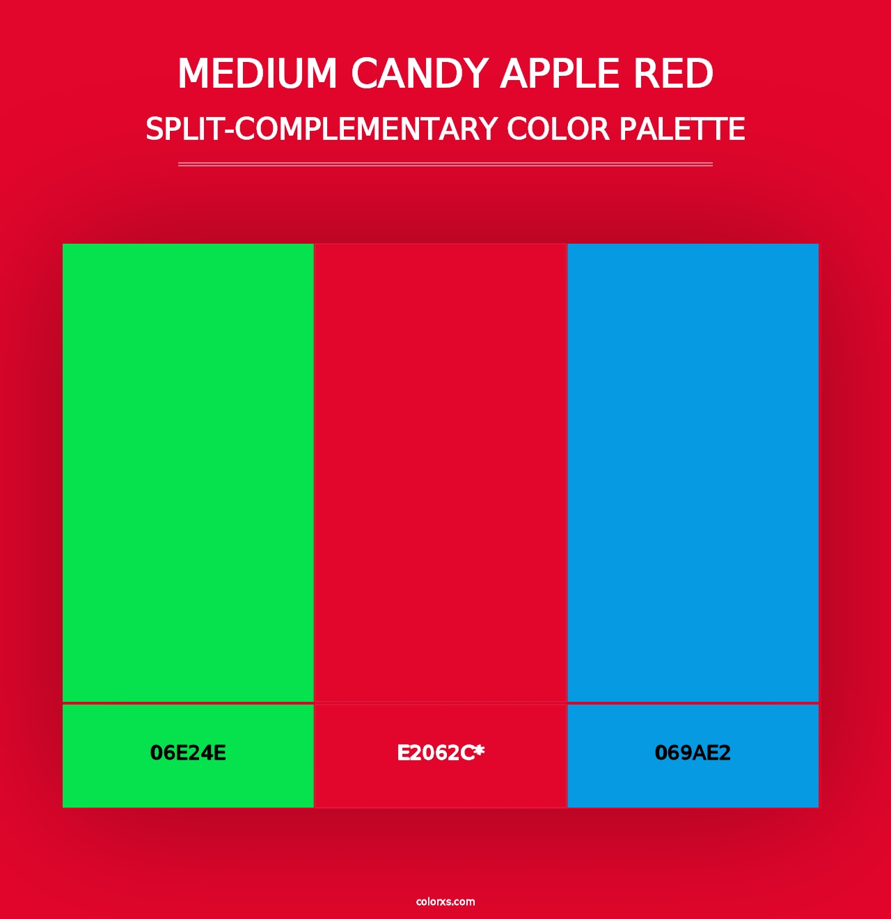 Medium Candy Apple Red - Split-Complementary Color Palette