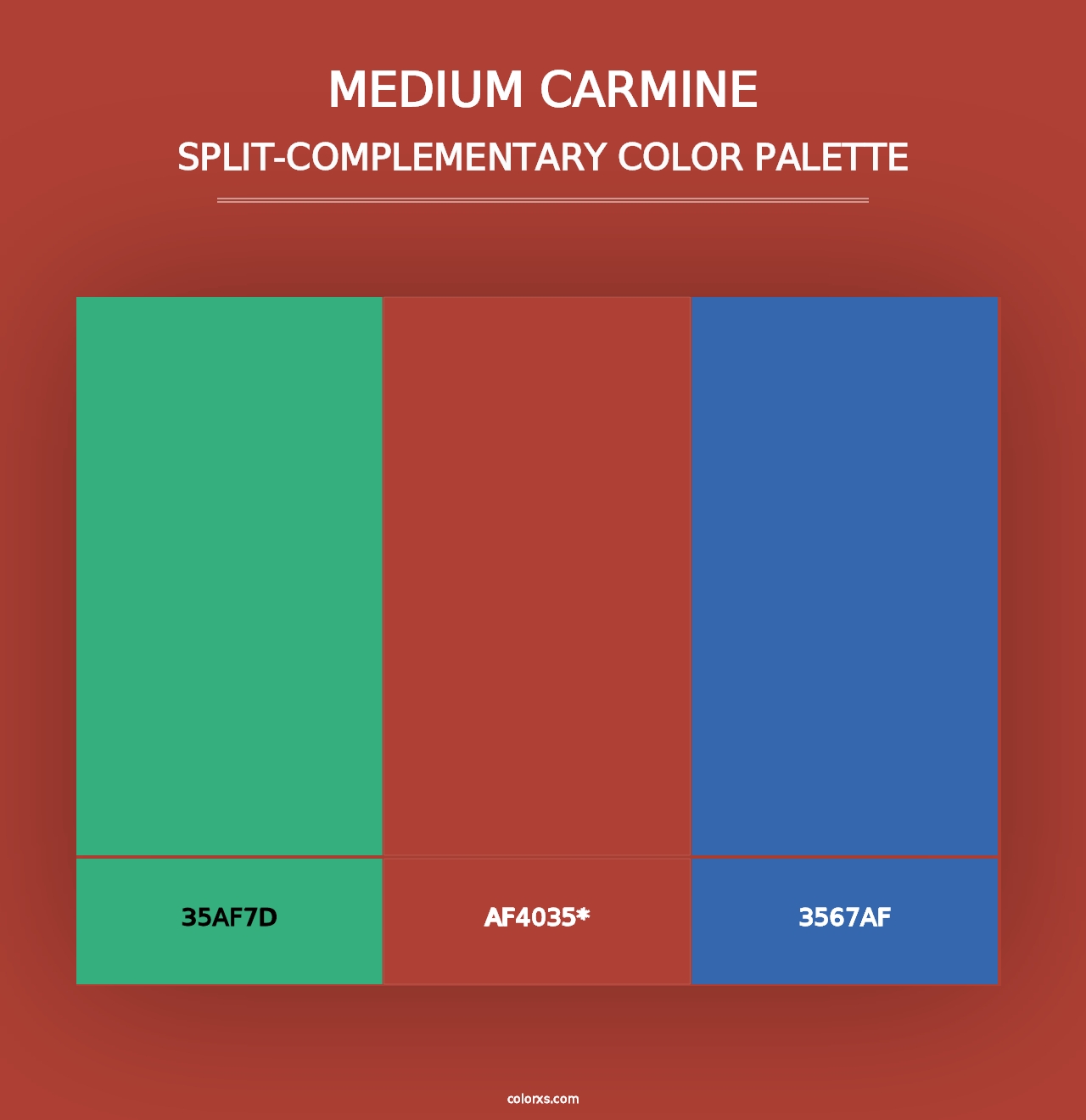 Medium Carmine - Split-Complementary Color Palette