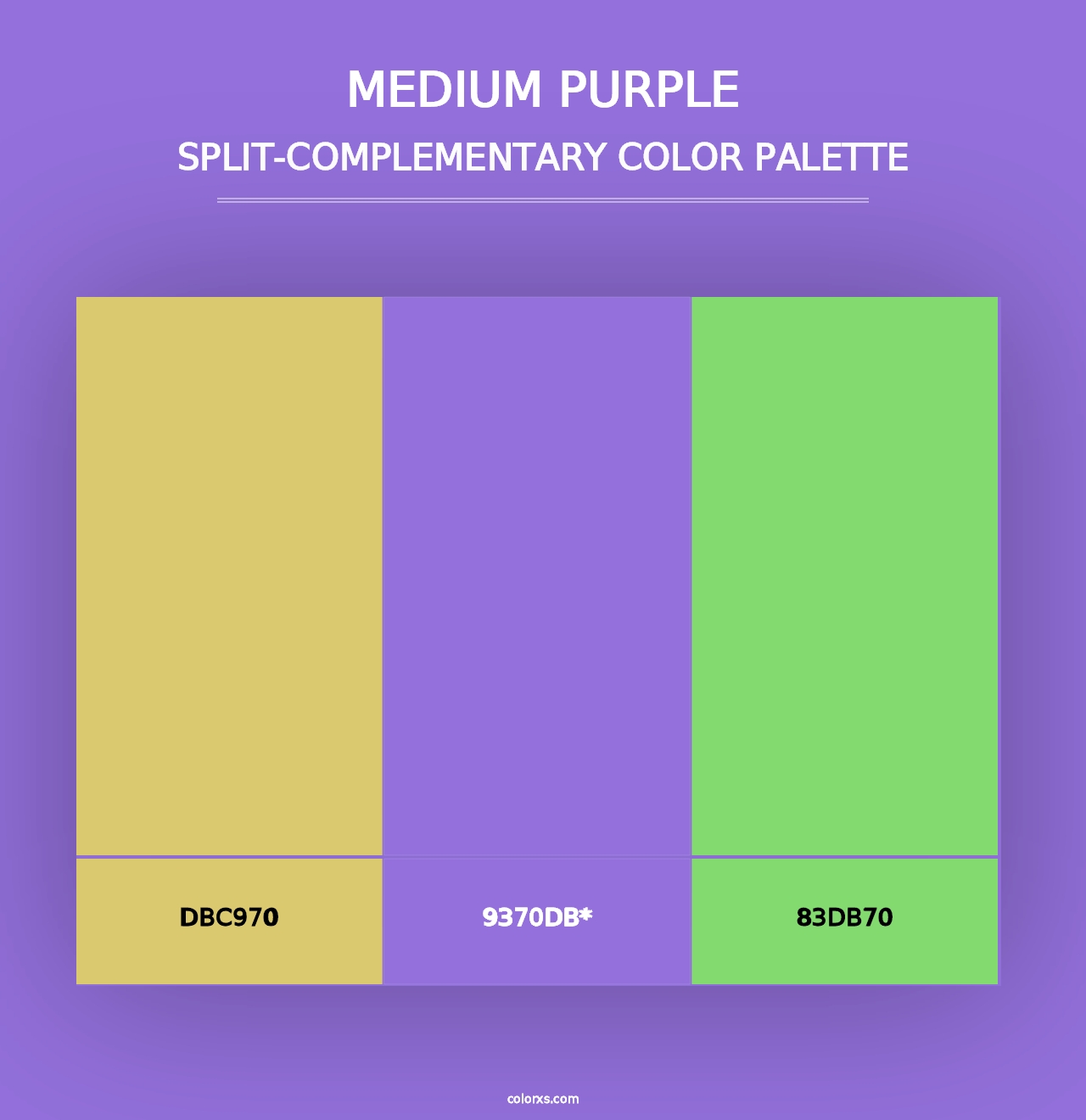 Medium Purple - Split-Complementary Color Palette