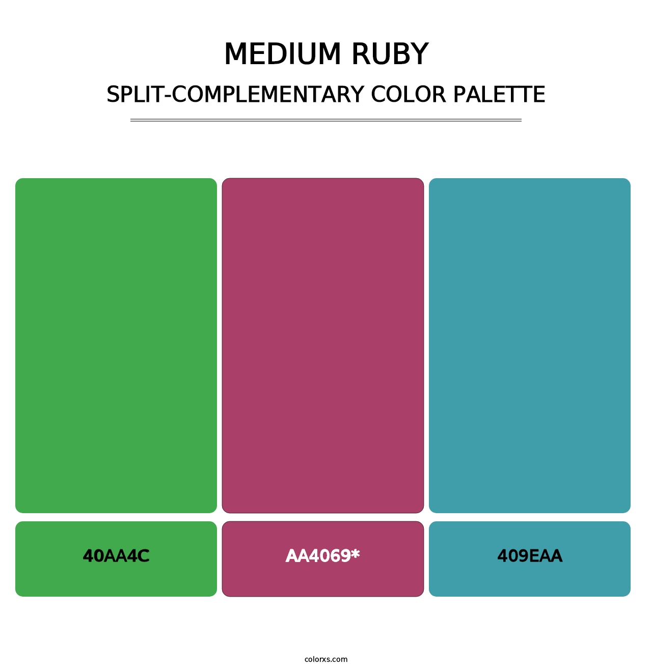 Medium Ruby - Split-Complementary Color Palette