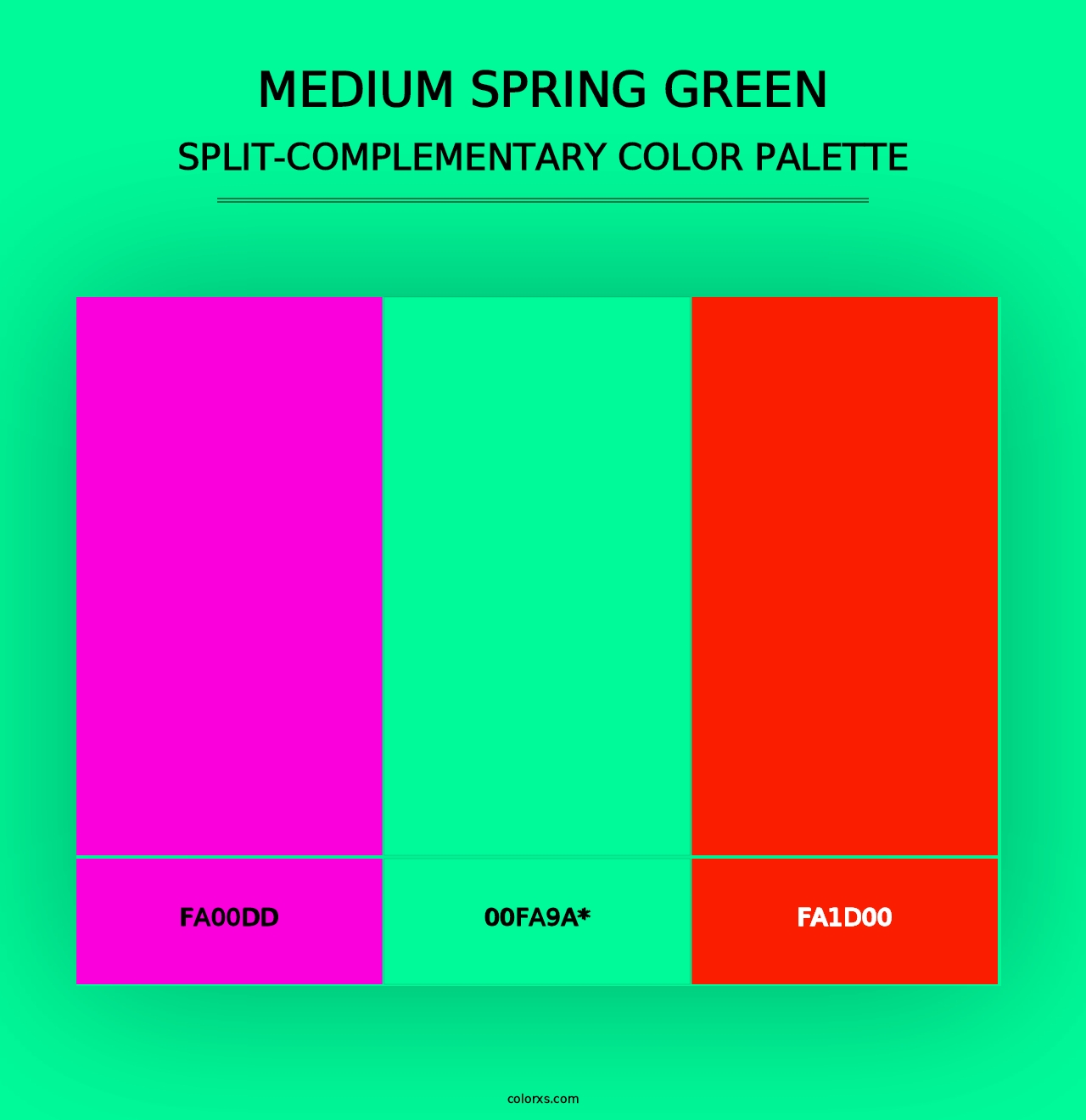 Medium Spring Green - Split-Complementary Color Palette