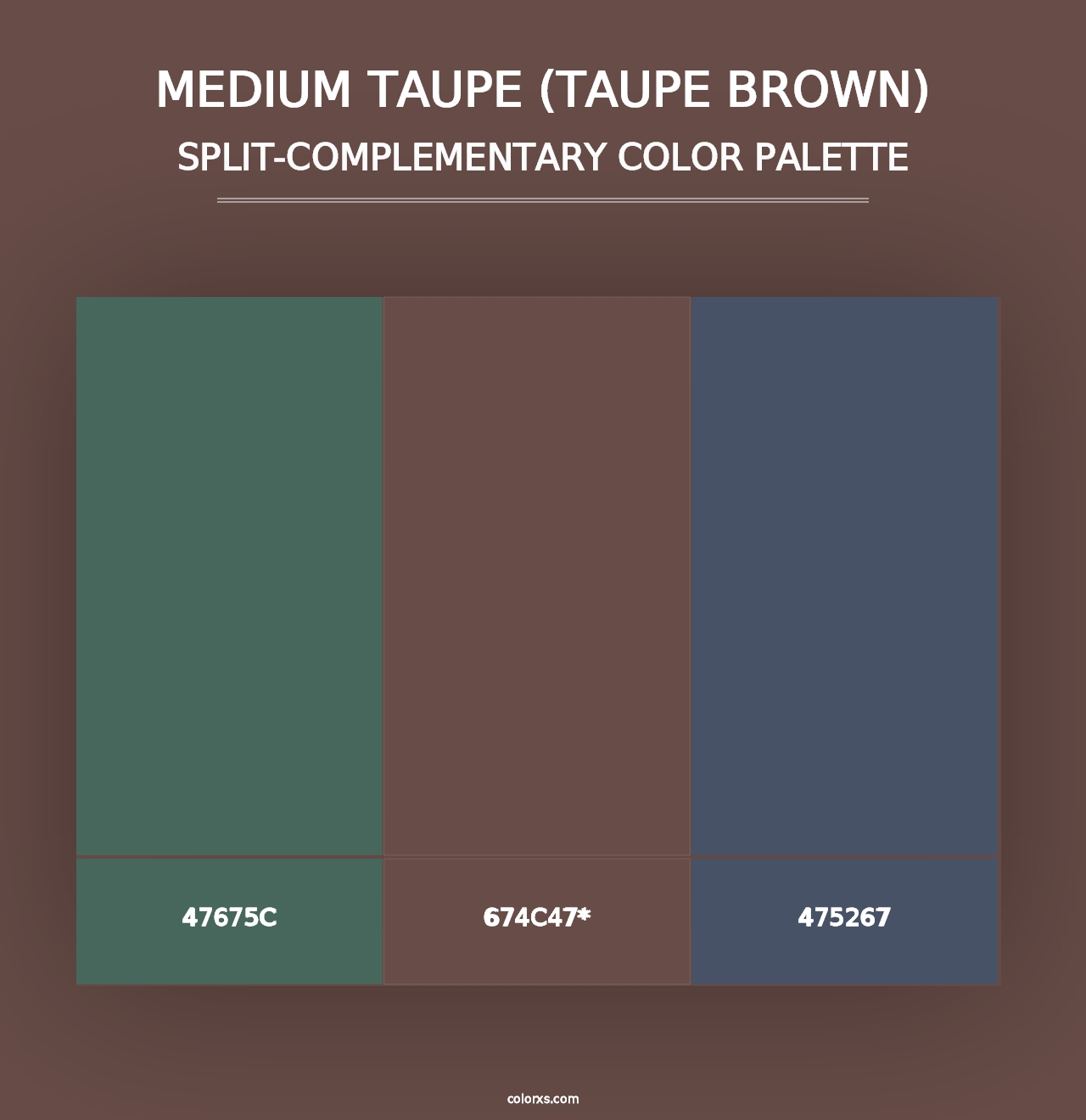 Medium Taupe (Taupe Brown) - Split-Complementary Color Palette