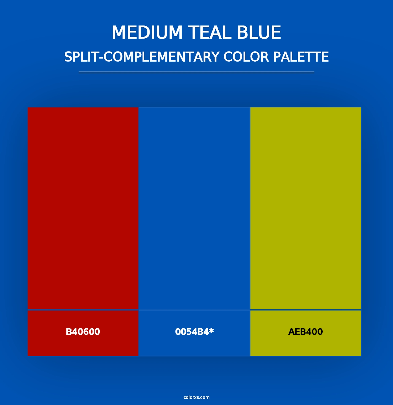 Medium Teal Blue - Split-Complementary Color Palette