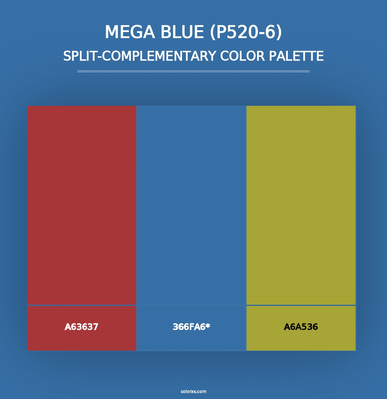 Mega Blue (P520-6) - Split-Complementary Color Palette