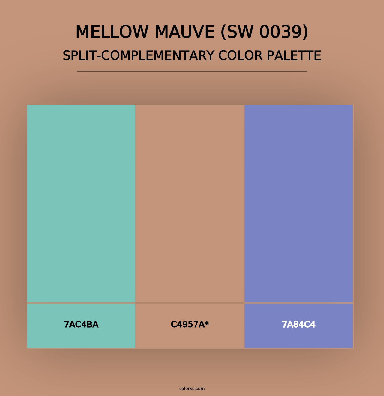 Mellow Mauve (SW 0039) - Split-Complementary Color Palette