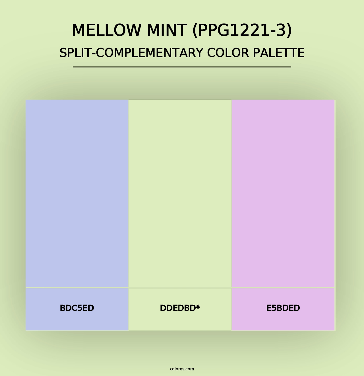 Mellow Mint (PPG1221-3) - Split-Complementary Color Palette