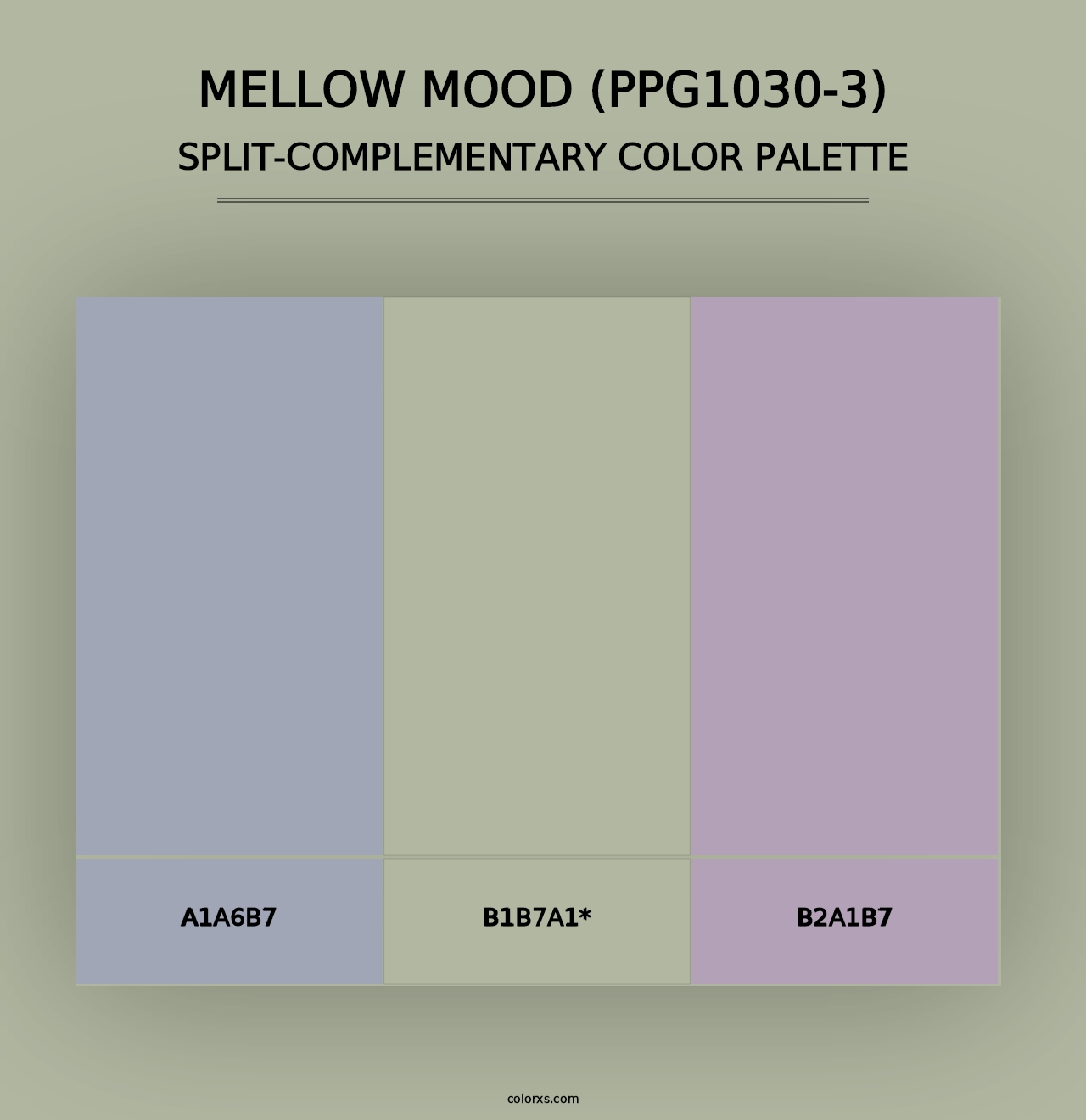 Mellow Mood (PPG1030-3) - Split-Complementary Color Palette