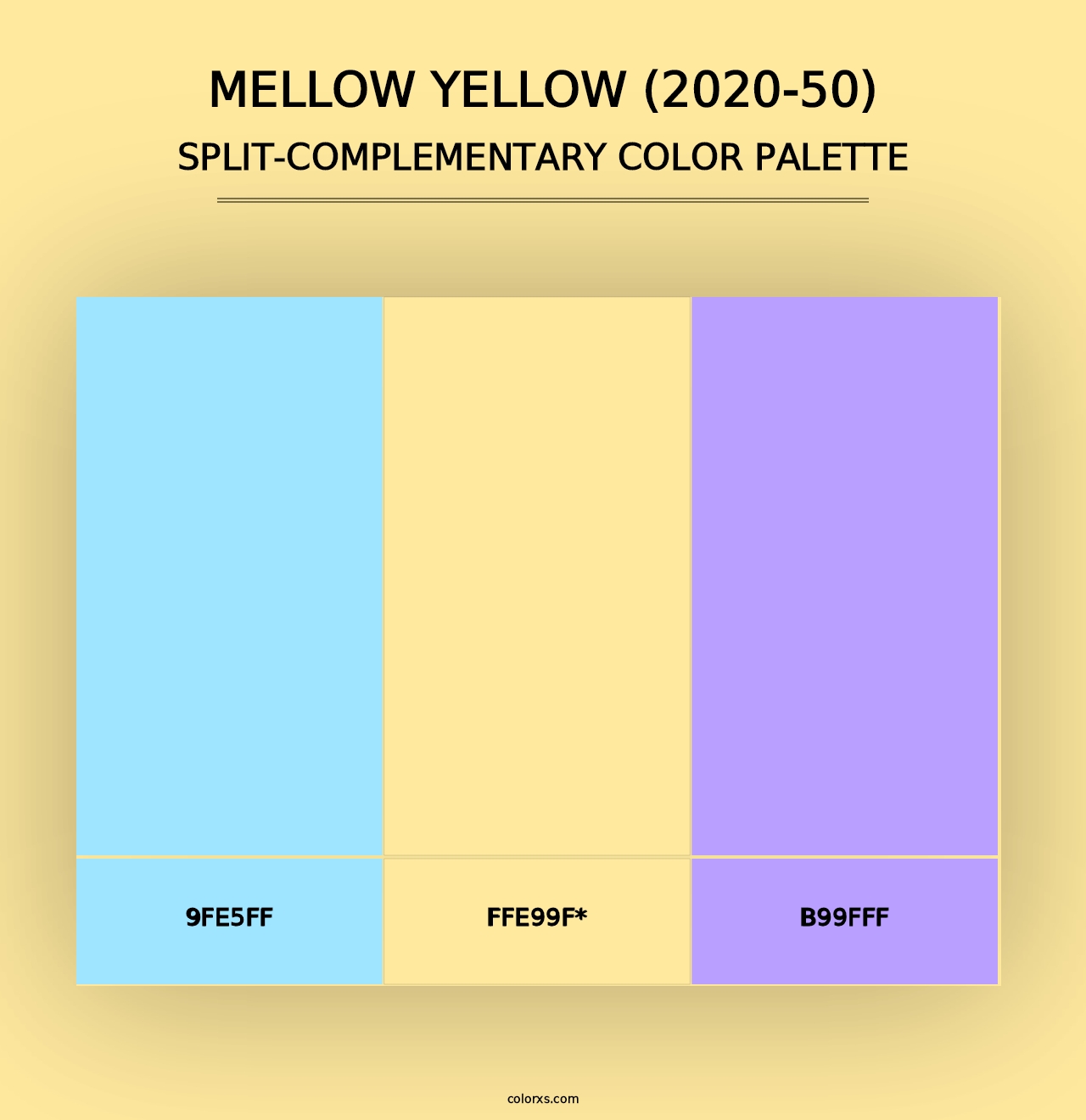 Mellow Yellow (2020-50) - Split-Complementary Color Palette