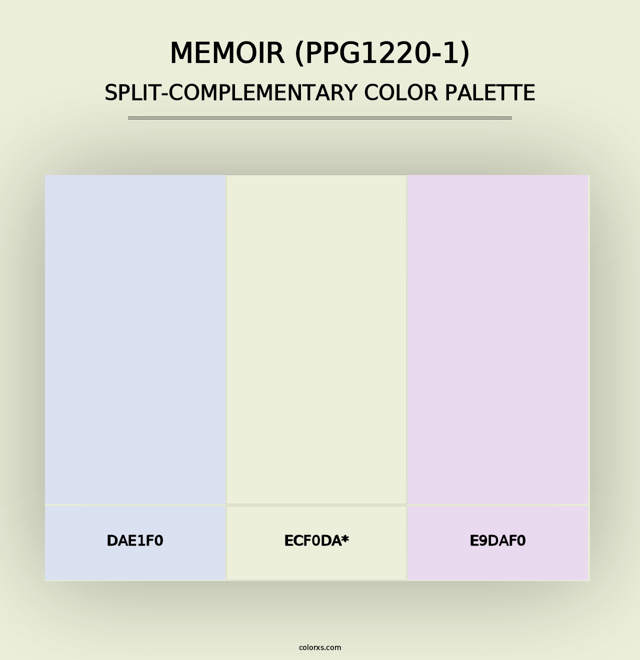 Memoir (PPG1220-1) - Split-Complementary Color Palette