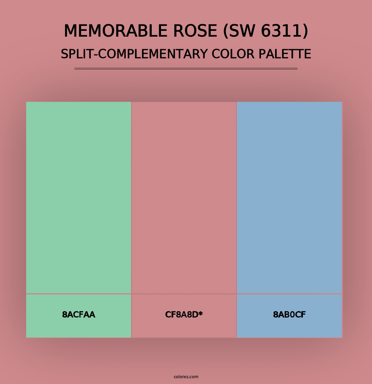 Memorable Rose (SW 6311) - Split-Complementary Color Palette